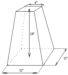 Height/Base/Top: 24/12/6 inches